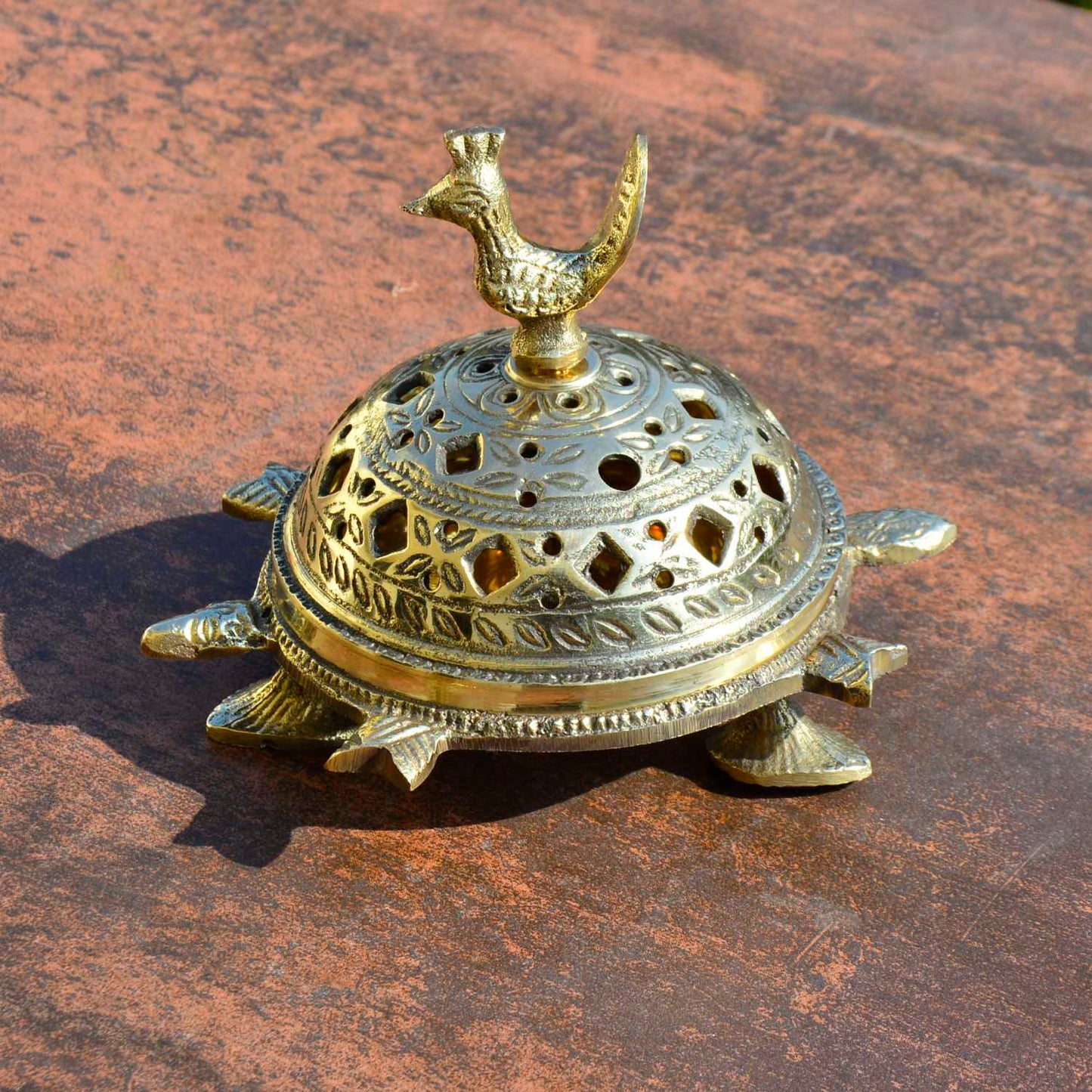 Premium Handcrafted Brass Loban Burner with Peacock (Diameter – 14 cm, 530 gm) - View 4