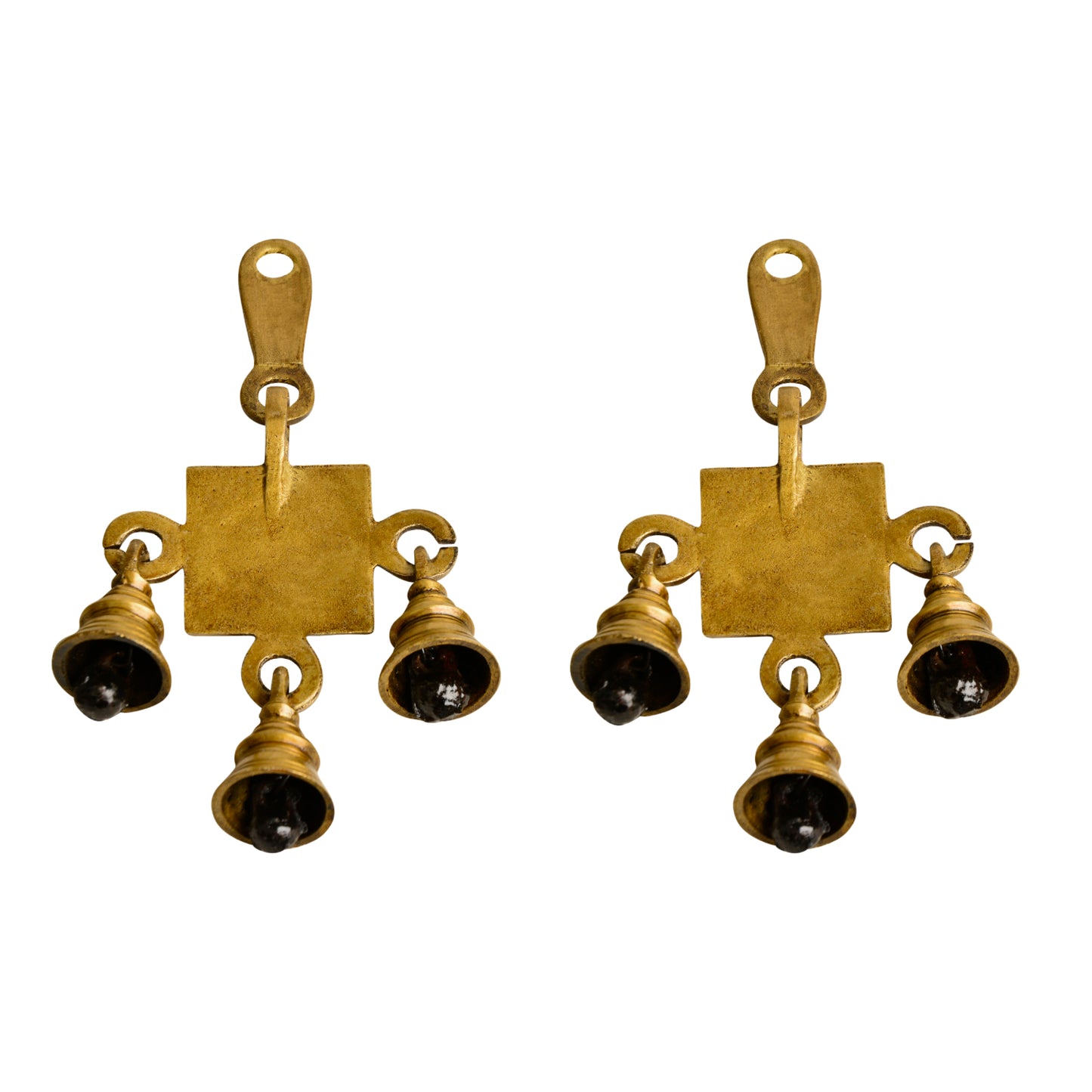 Pure Brass Om Swastik Hanging Bells Set for Door Entrance (Set of 2 , 8 x 2 x 15 cm , 440 gm) - View 5