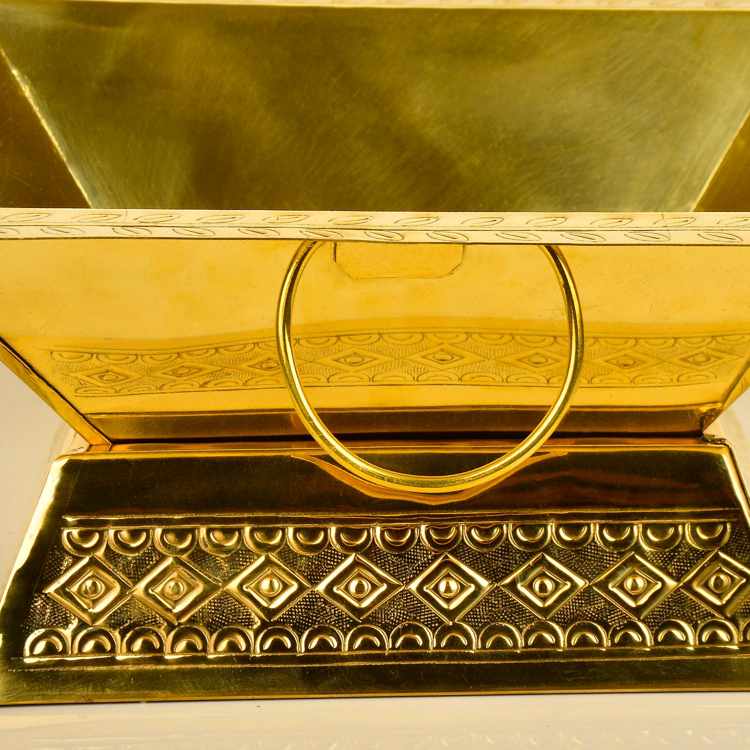 Premium 12 inches Brass Hawan Kund Set for Home (Havan Kund , Stand , Suchi Spoon , Tong / Chimta ; L x B x H – 31 x 31 x 13 cm ; 1175 gm) - View 5