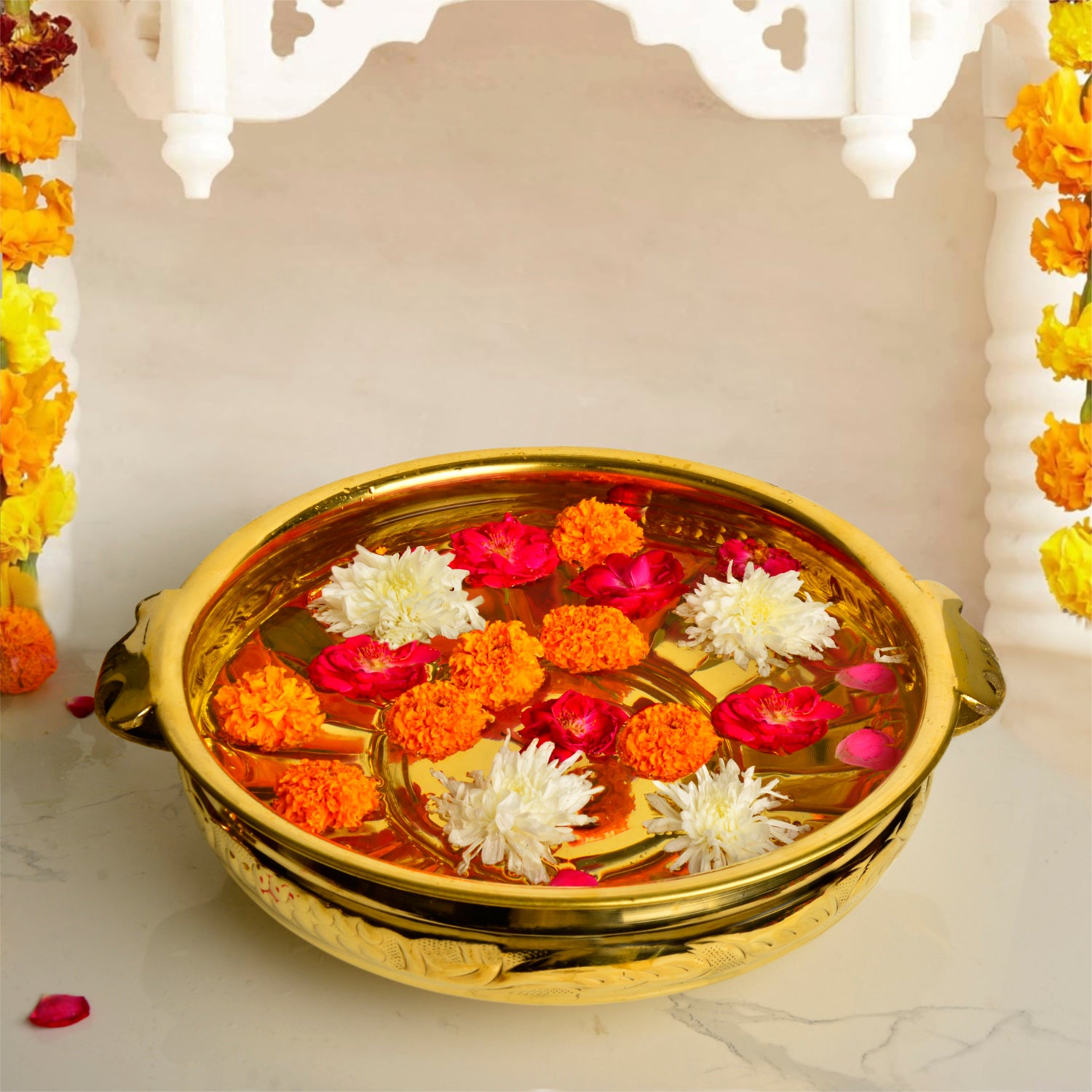 Premium Handcrafted Decorative Brass Urli (Diameter – 36 cm, Weight – 1700 gm)