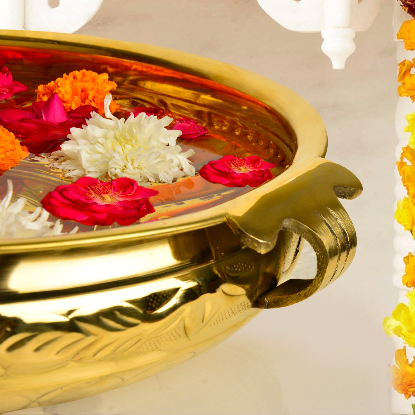 Premium Handcrafted Decorative Brass Urli (Diameter – 36 cm, Weight – 1700 gm) - View 3