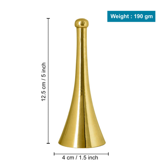 Brass Pooja Bell with Handle (Diameter - 4 cm, Height - 13 cm,190 gm) - View 2