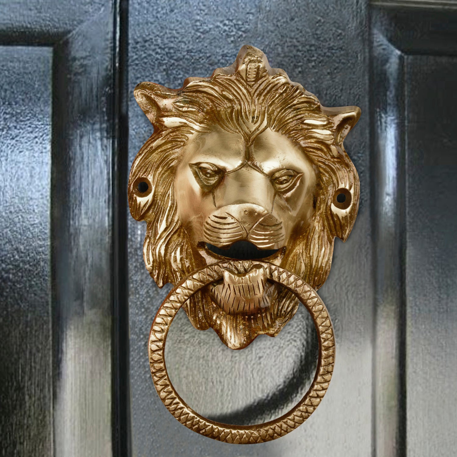 Heavy Brass Lion Shaped Victorian Style Door Knocker with Antique Finish (Length – 13.5 cm, Weight – 390 gm)