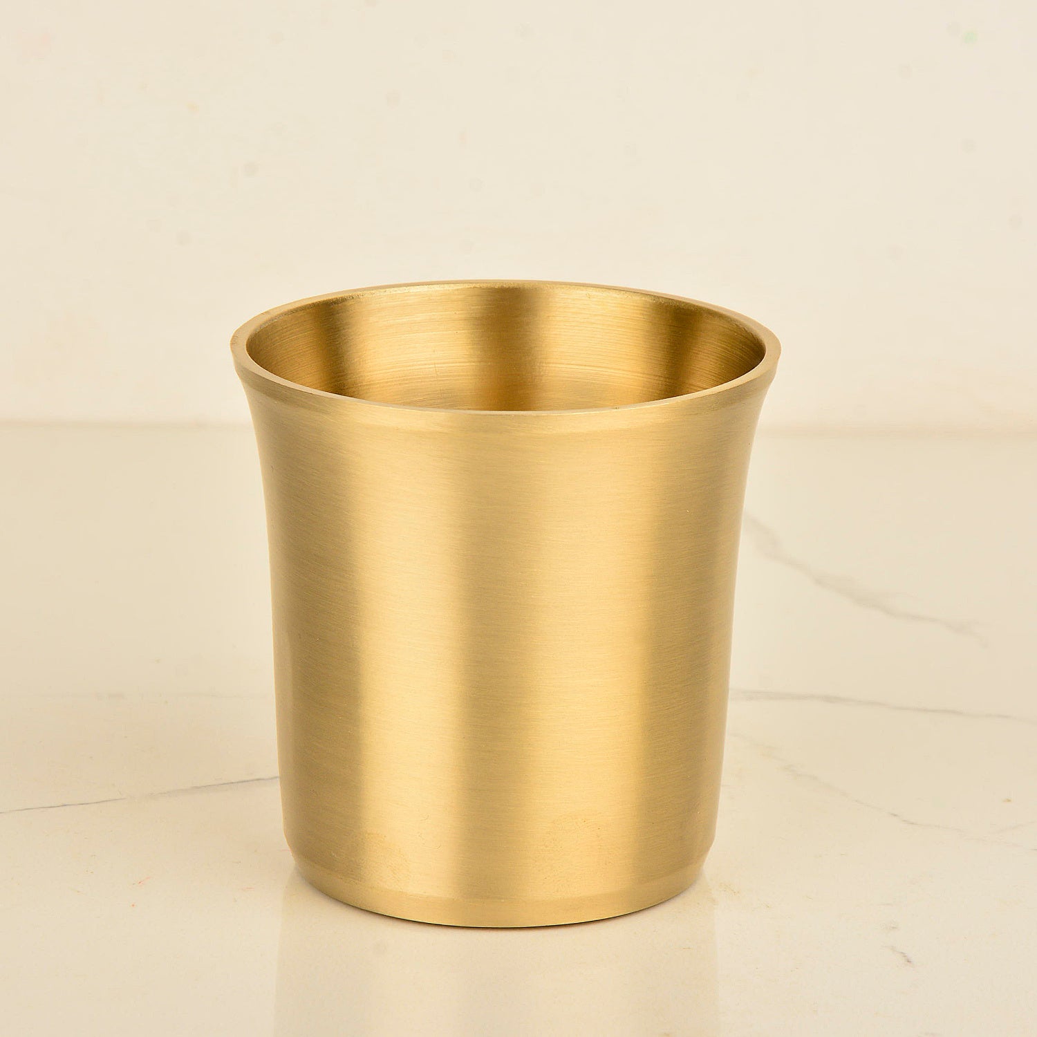 Premium Pure Brass Heavy Glass for Drinking Water (250 ml, 160 gm, Matte Finish, Golden Color) - View 4
