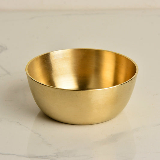 Premium Pure Brass Heavy Bowl for Eating ( Diameter - 3.5 inches, 150 ml, 110 gm, Matte Finish, Golden Color)