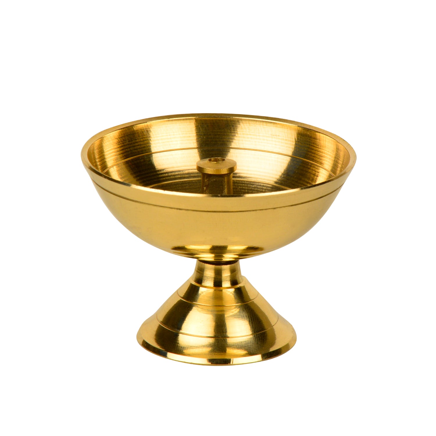 Handcrafted Pure Brass Akhand Pooja Jyoti Diya (Diameter - 6.5 cm, Height - 5 cm, 57 gm) - View 3