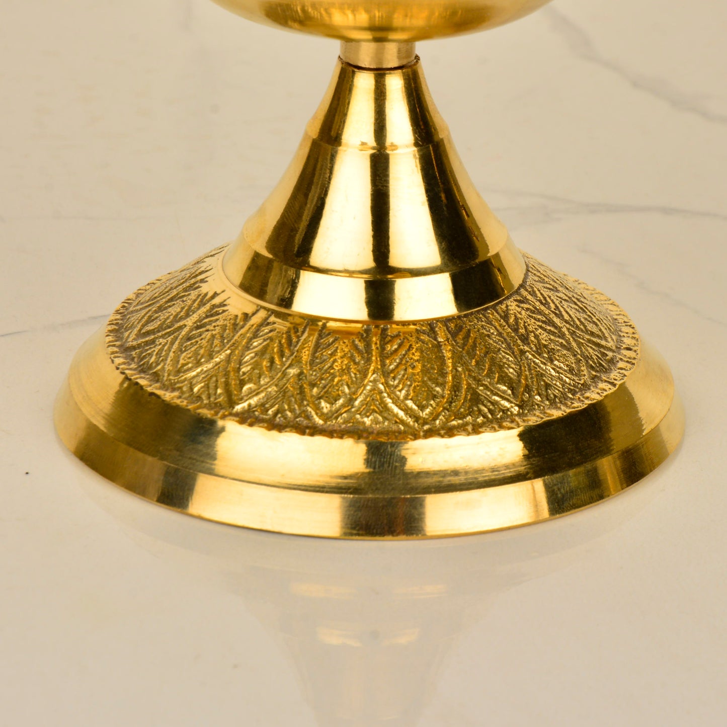 Premium Brass Dancing Peacock Panchmukhi Pooja Aarti Diya (L x B x H - 9.5 x 9.5 x 16 cm, 400 gm) - View 5