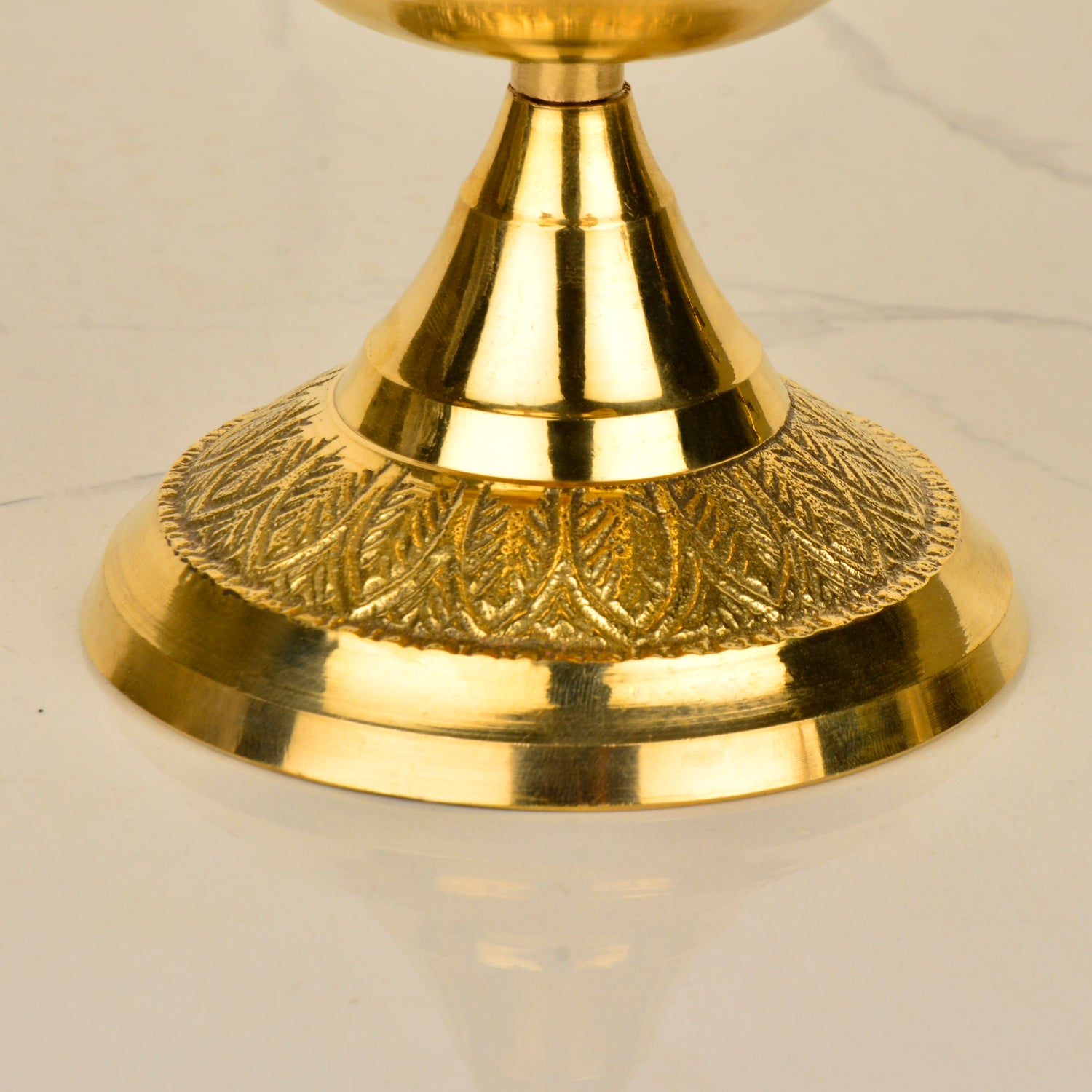 Premium Brass Dancing Peacock Panchmukhi Pooja Aarti Diya (L x B x H - 9.5 x 9.5 x 16 cm, 400 gm) - View 5