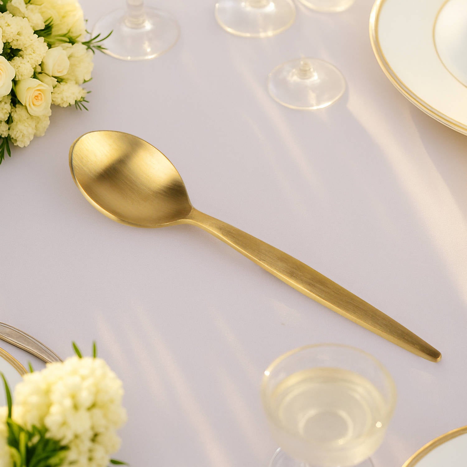 Premium Pure Brass Matte Finish Spoon for Eating ( Length - 6.2 inches, 40 gm, Golden Color) - View 3