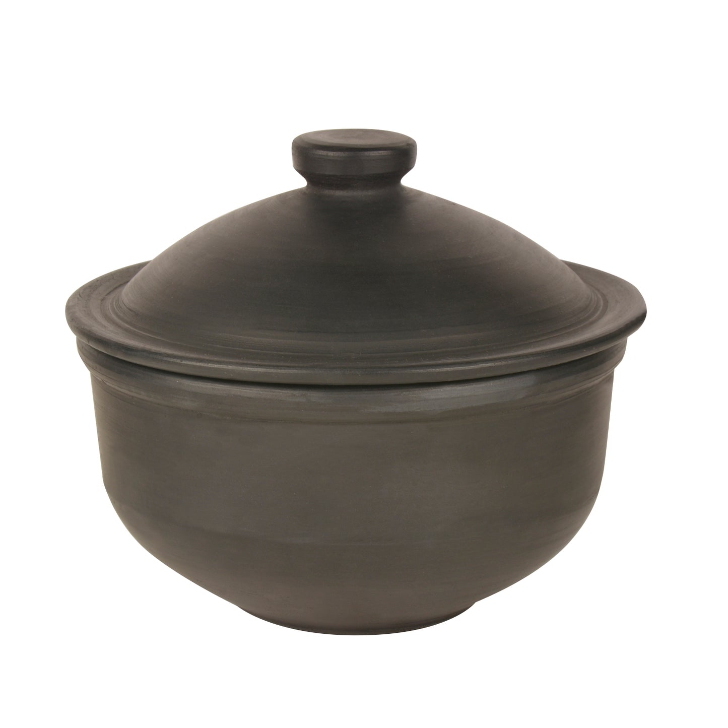 Handcrafted Earthenware Clay Donga / Pot with Lid for Cooking / Serving ( Black , 750 ml) - View 4