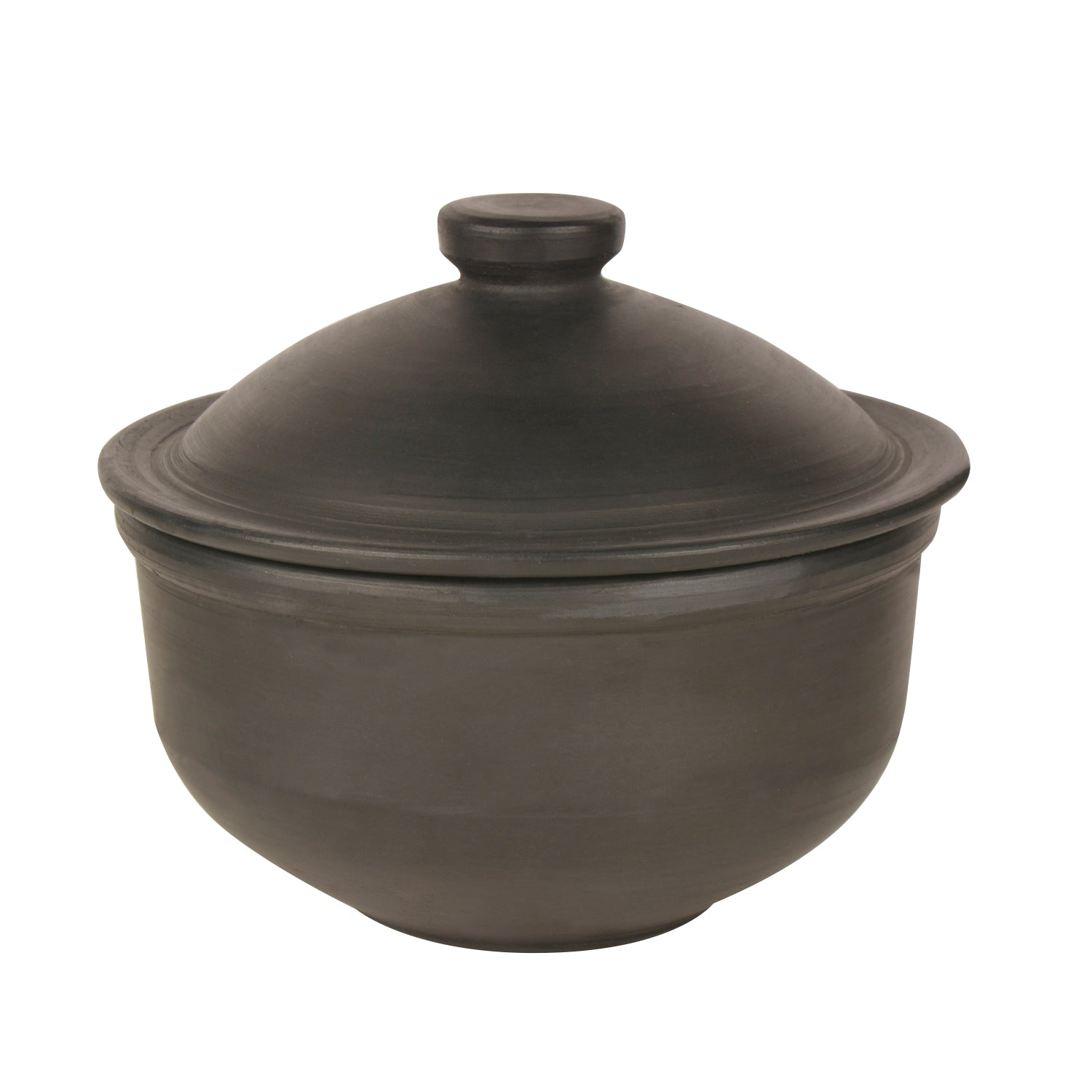 Handcrafted Earthenware Clay Donga / Pot with Lid for Cooking / Serving ( Black , 750 ml) - View 4
