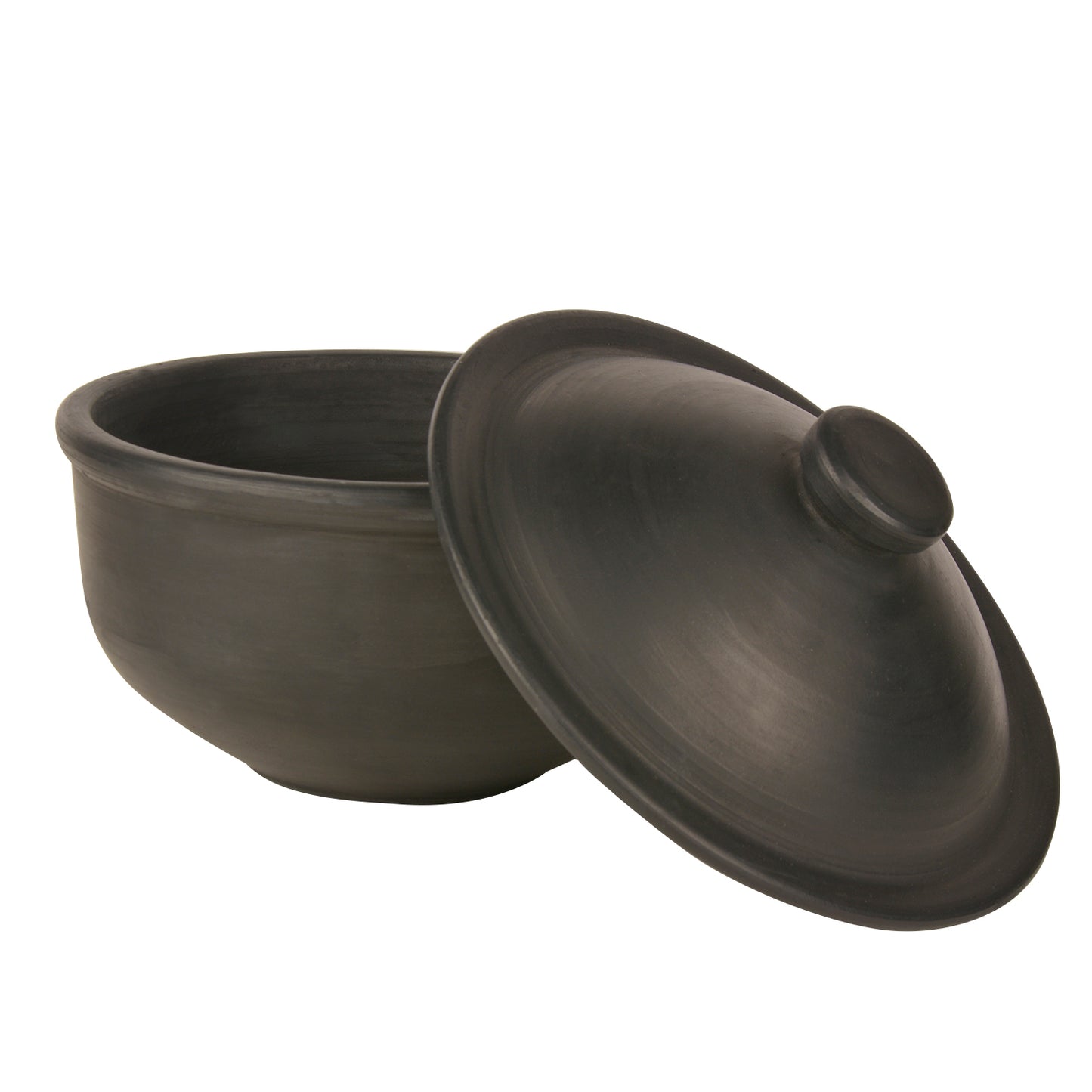 Handcrafted Earthenware Clay Donga / Pot with Lid for Cooking / Serving ( Black , 750 ml) - View 3