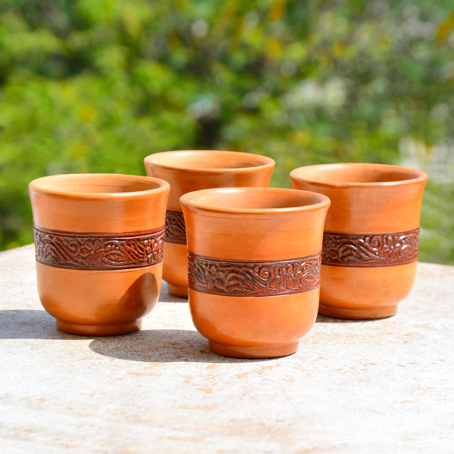 Handcrafted Clay Kullad, Khullad (Set of 4, Brown, 200 ml each) - View 3