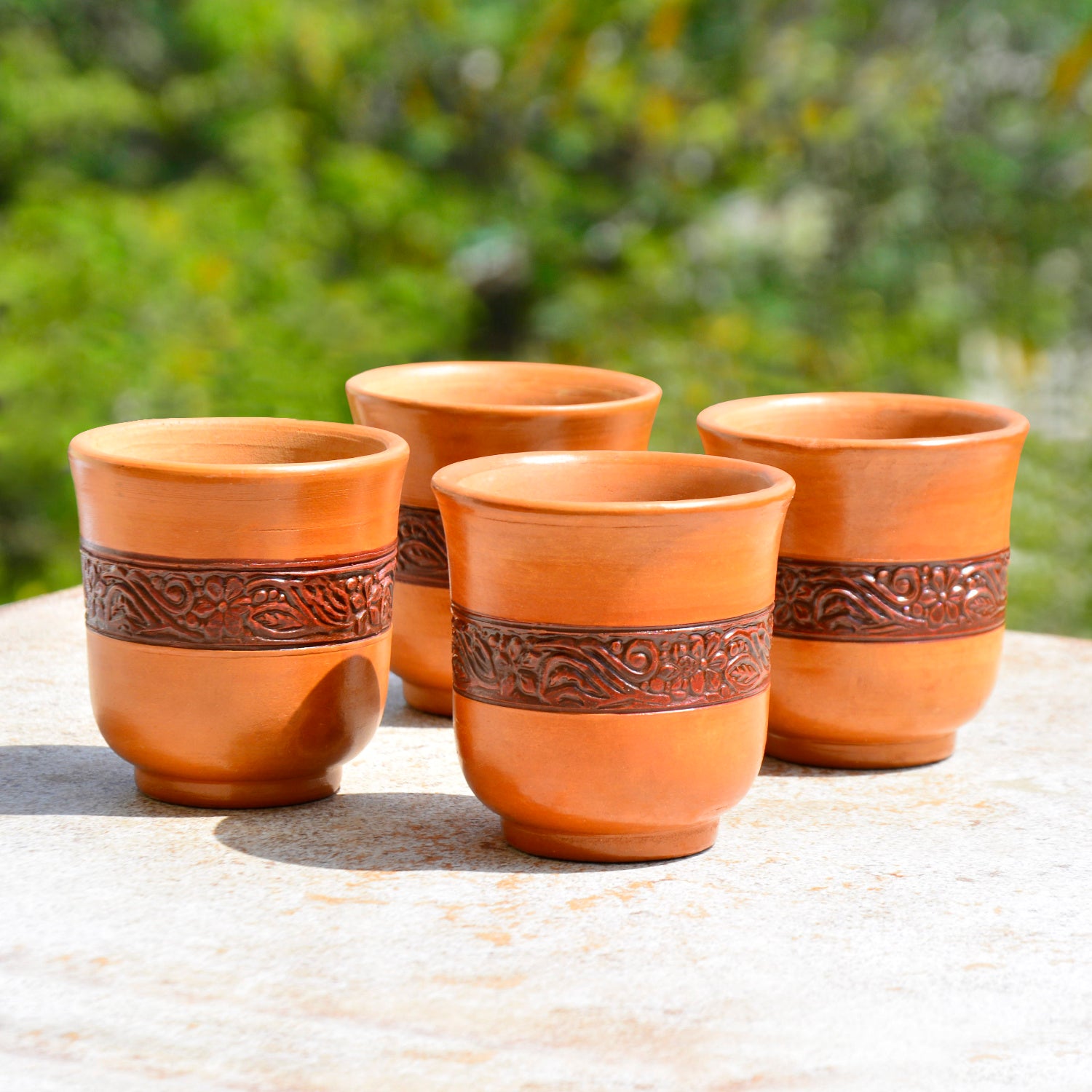 Handcrafted Clay Kullad, Khullad (Set of 4, Brown, 200 ml each) - View 3
