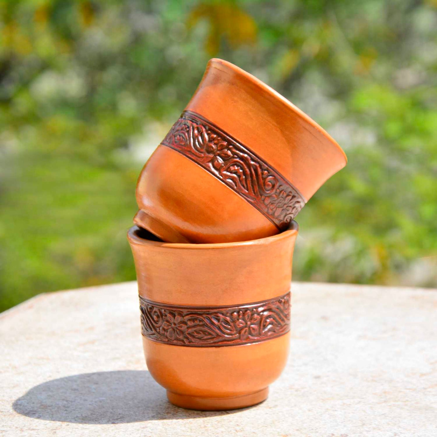 Handcrafted Clay Kullad, Khullad (Set of 4, Brown, 200 ml each) - View 4