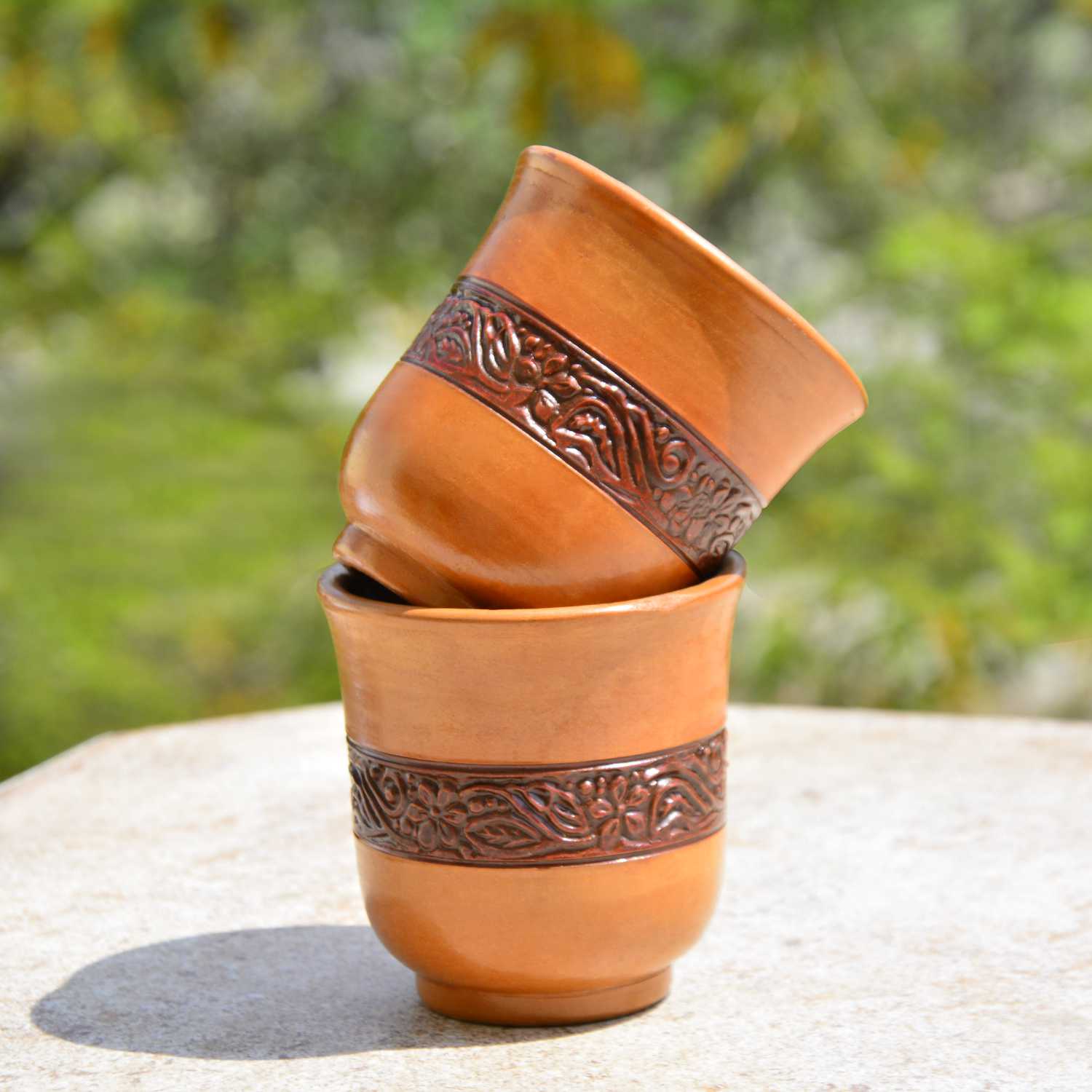 Handcrafted Clay Kullad, Khullad (Set of 4, Brown, 200 ml each) - View 4