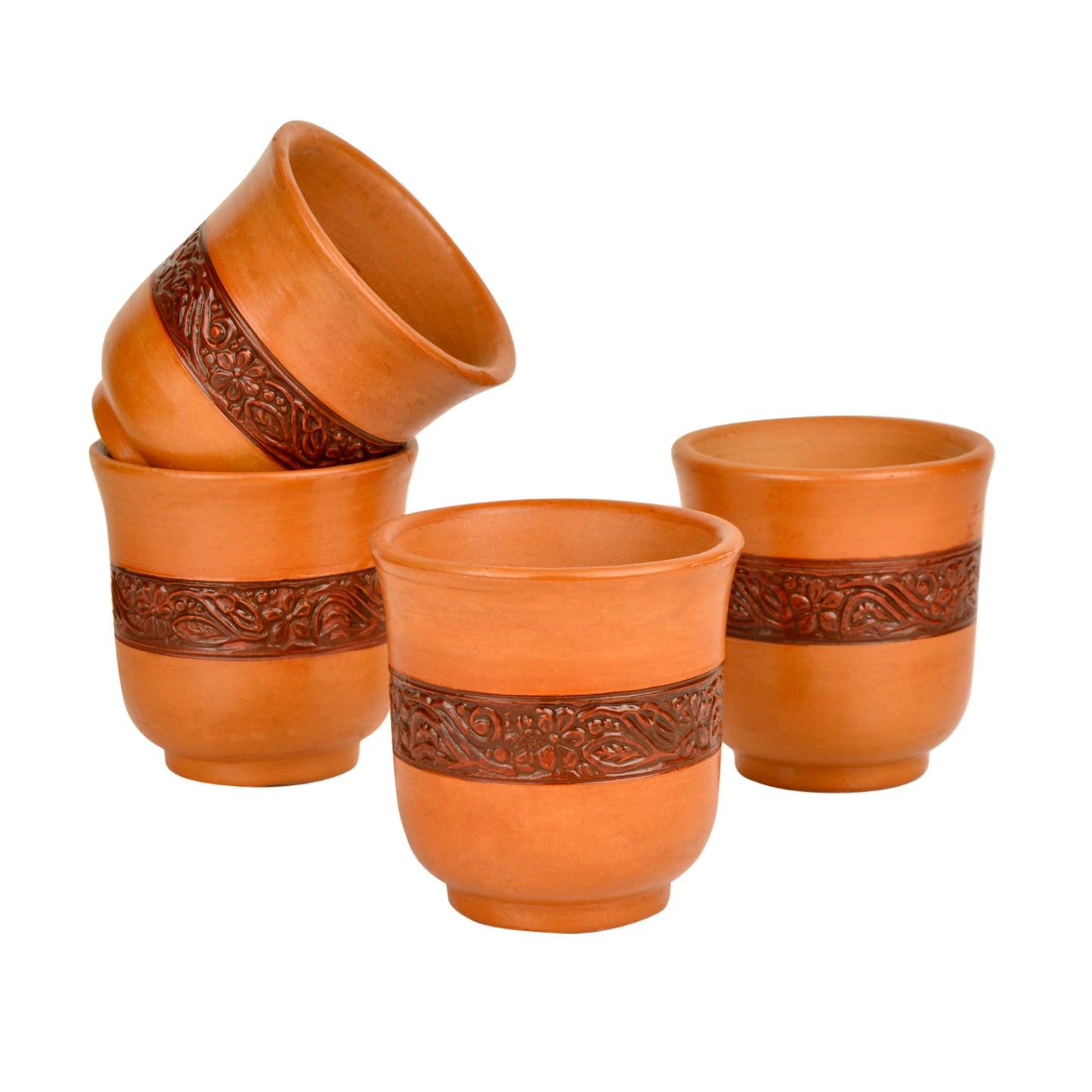 Handcrafted Clay Kullad, Khullad (Set of 4, Brown, 200 ml each) - View 5