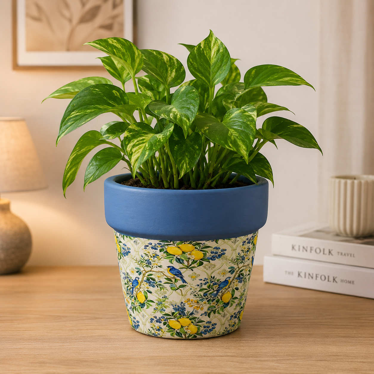 Hand Painted Terracotta Planter Pot