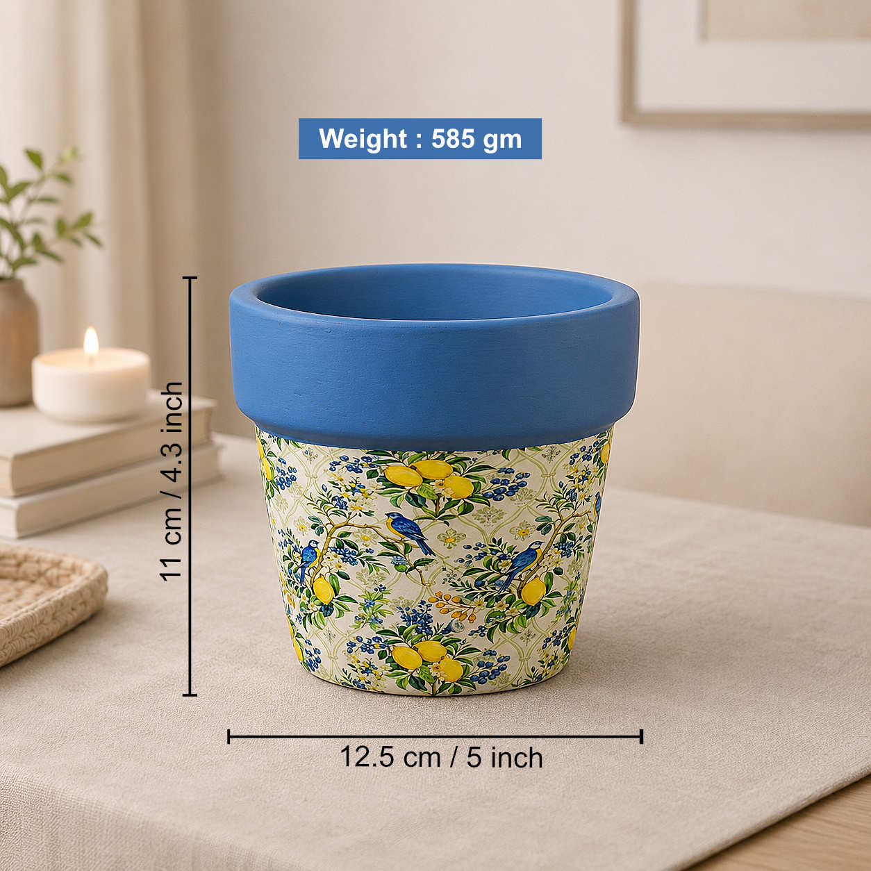 Hand Painted Terracotta Planter Pot