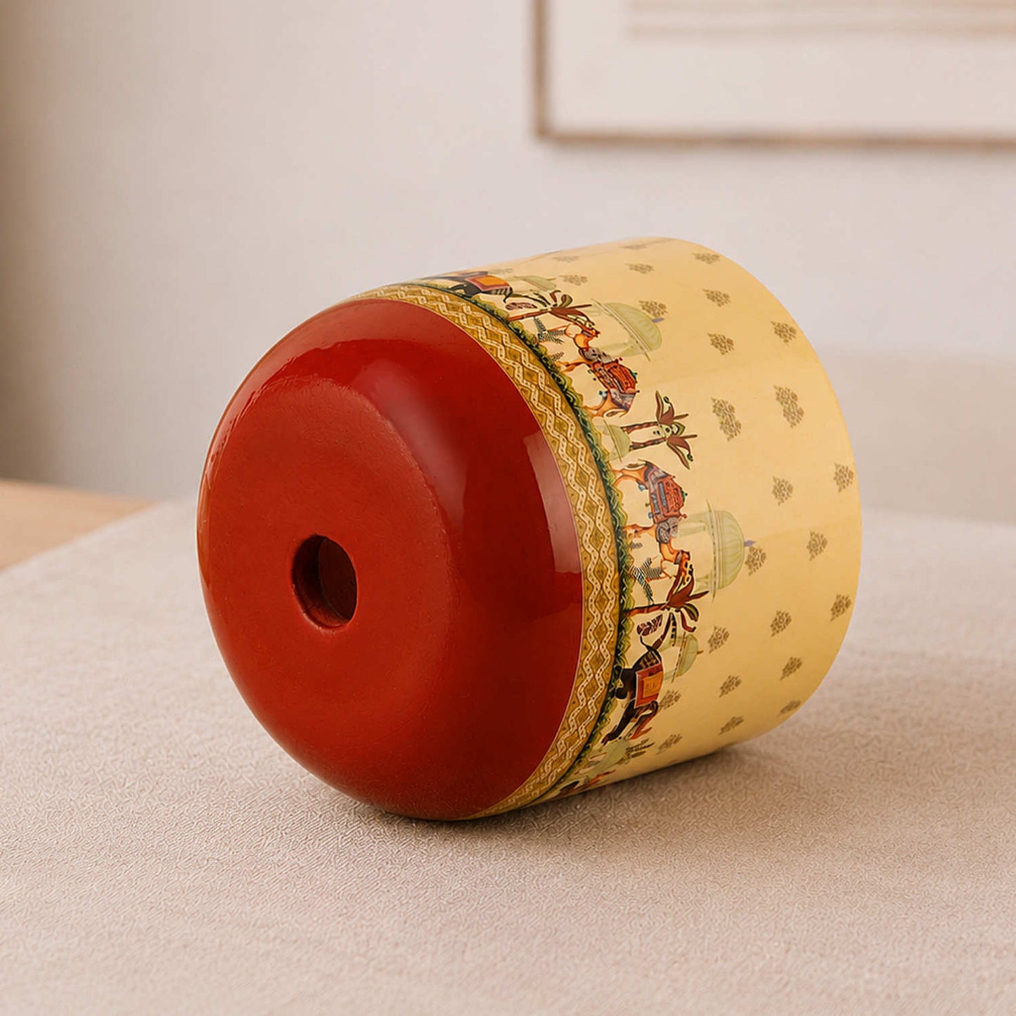 Hand Painted Terracotta Planter Pot with Drain Hole