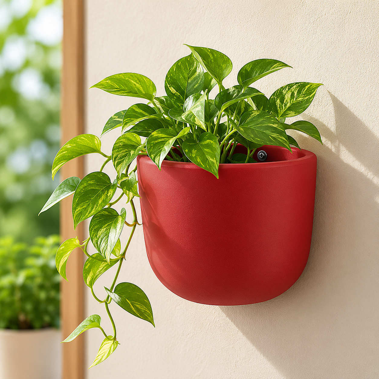Wall Hanging Handmade Clay Planter for Home Balcony & Garden