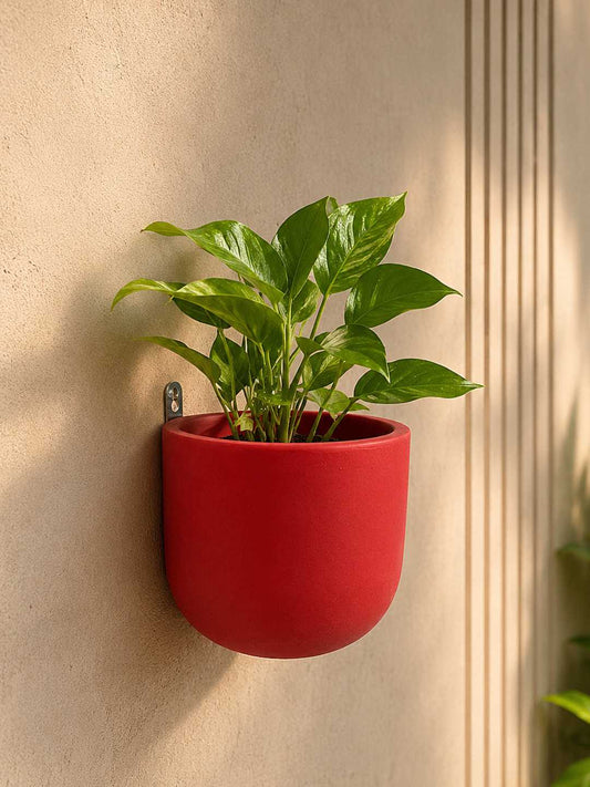 Wall Hanging Handmade Clay Planter for Home Balcony & Garden