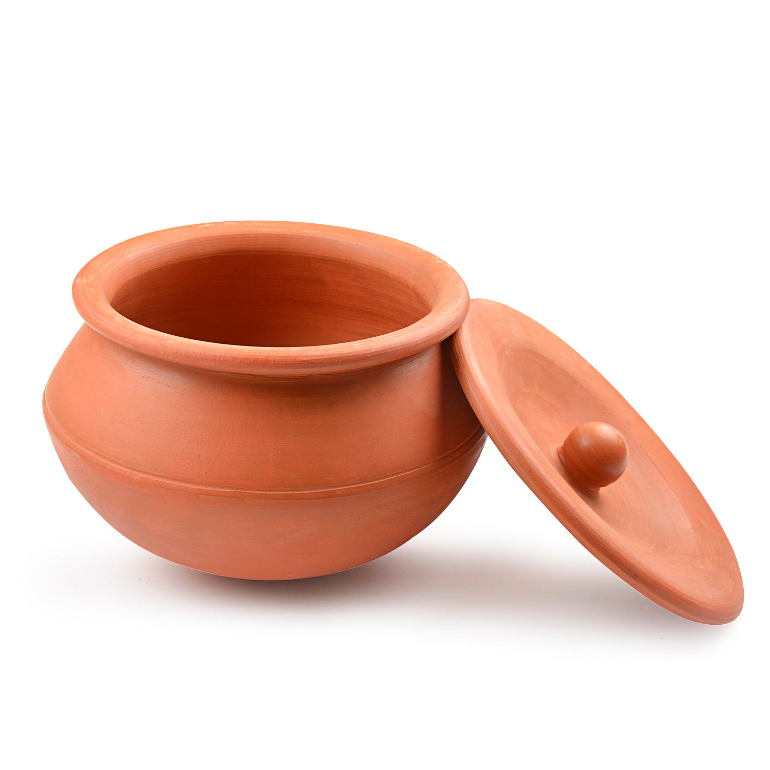 Handcrafted Earthenware Handi with Lid (Brown, 2 Litre) - View 3