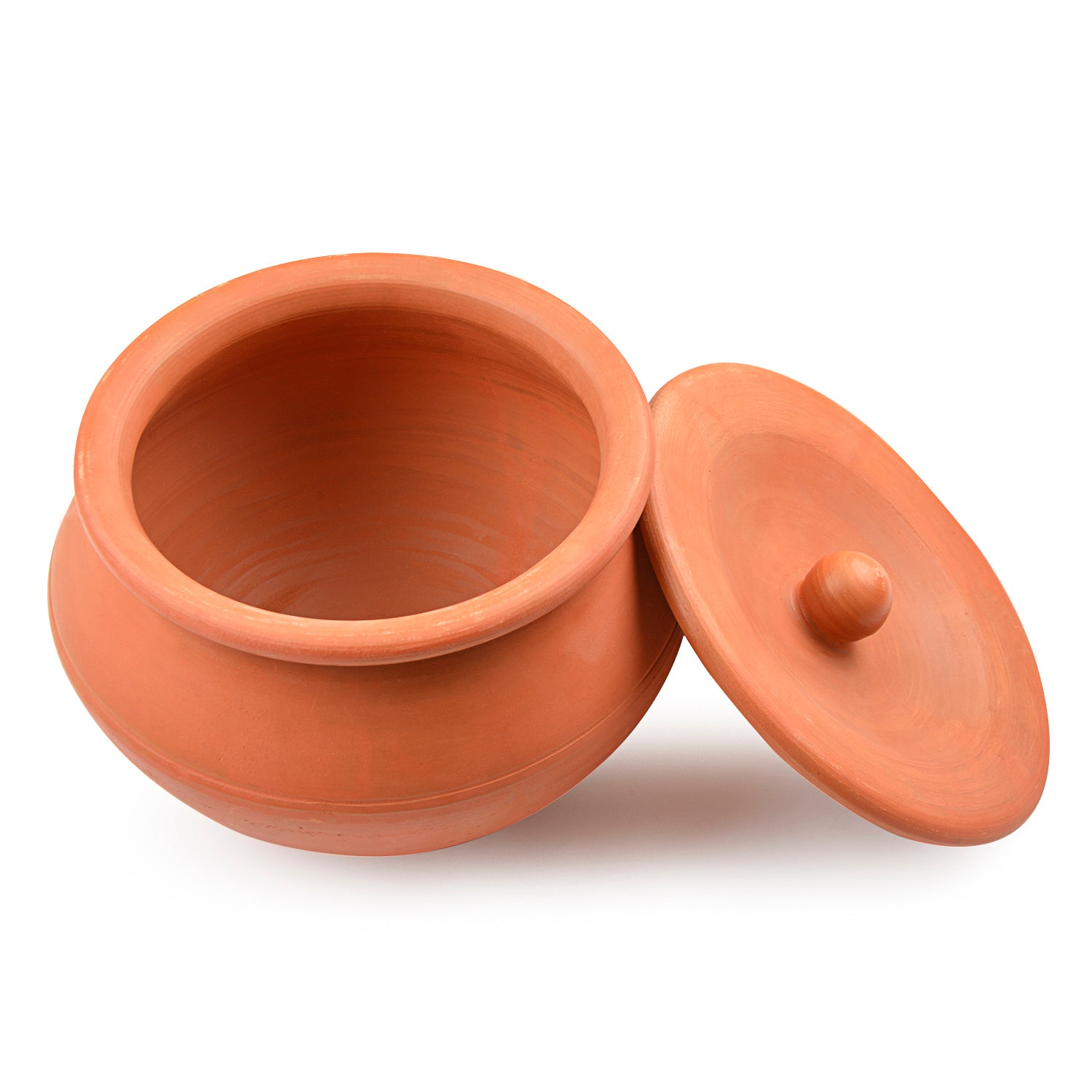 Handcrafted Earthenware Handi with Lid (Brown, 2 Litre) - View 5