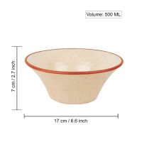 Studio Pottery Conical Matte Ceramic Serving Bowl (White and Brown